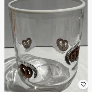 Anthropologie Pretzel Icon Juice Glass Chocolate Pret NIB NEW